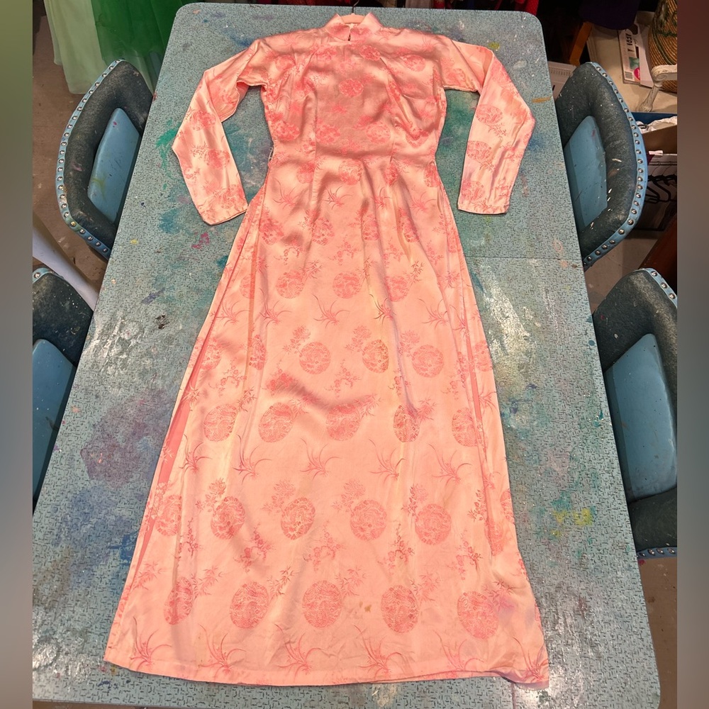 Antique Pink Floor Length Cheongsam